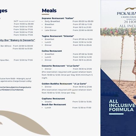 Pickalbatros Laguna Vista Aqua Park Sharm el-Sheikh Luaran gambar Menu of the 25 Hours All Inclusive
